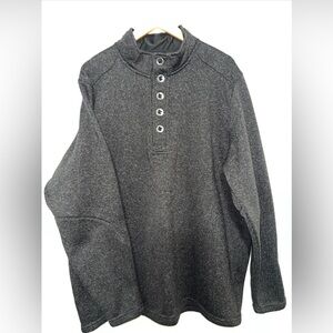 Redhead Brand Co Sweater Henley Pullover Mens Size 2XL  Grey Fleece Lined (A)